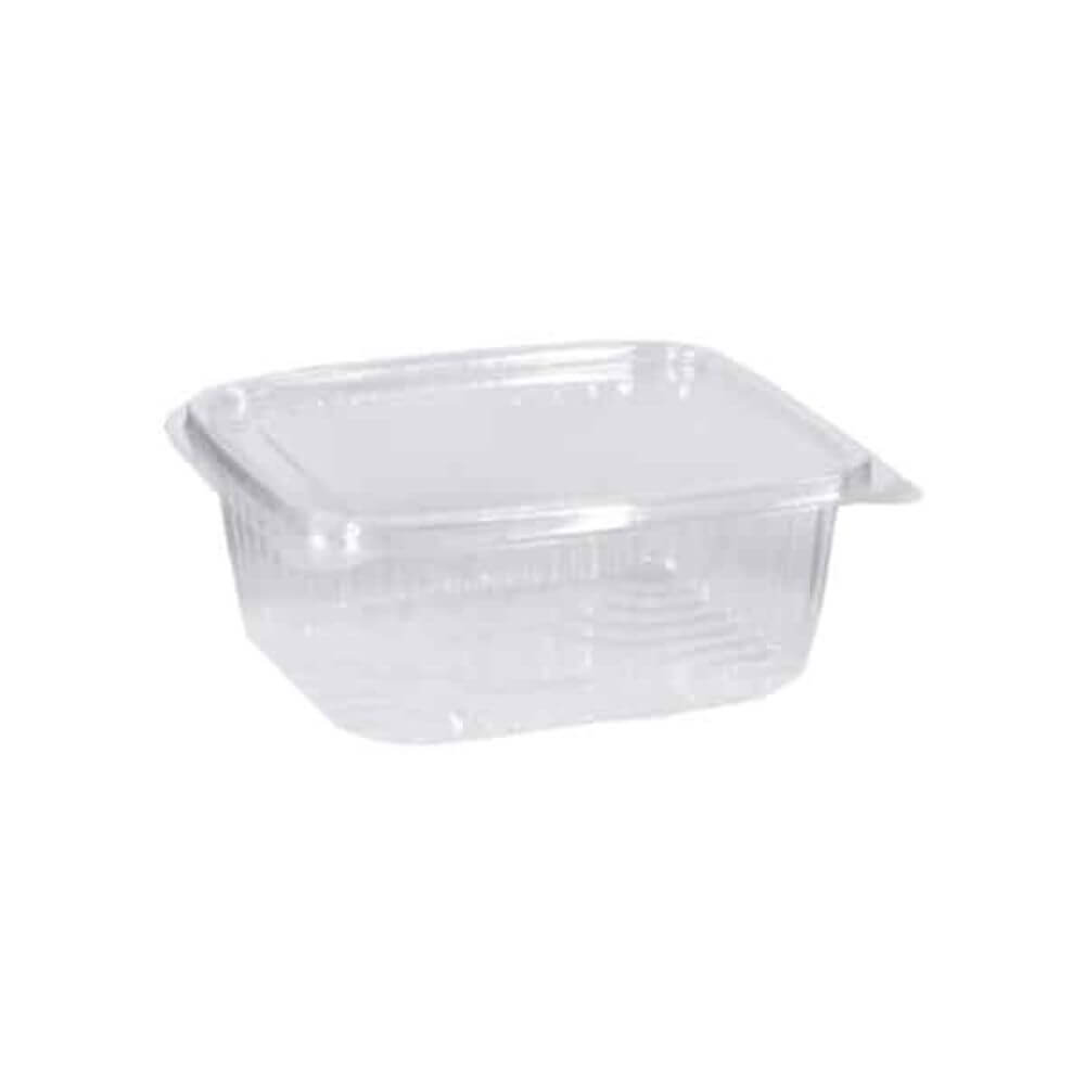 Caserole Plastic Capac Atasat, 120x120x30 mm, 100 Buc/Set, 150 ml, Transparent
